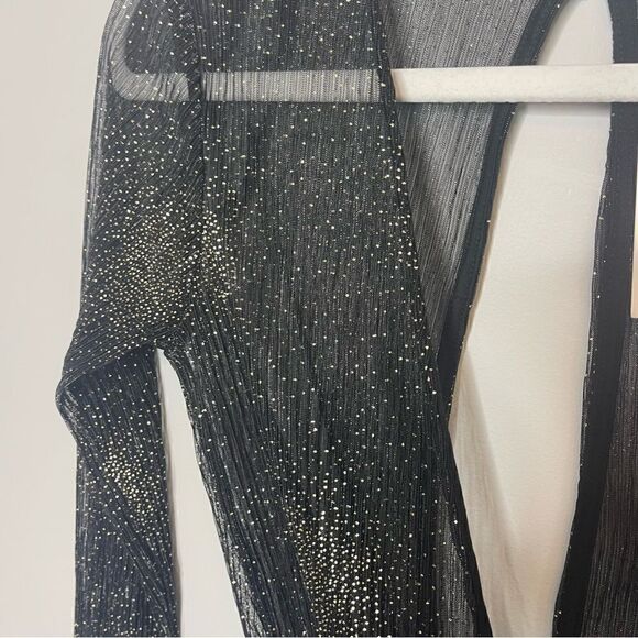 Superdown wilhemina metallic bodysuit new XXS BLACK/GOLD - Picture 13 of 13